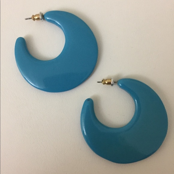 Jewelry - Lucite Hoop Pierced Earrings multiple Colors NEW